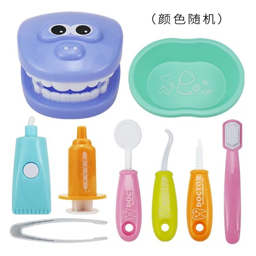 Set of 9 Dental Doctor Toys for Children, Role-Playing Toothbrushing Practice Oral Care Model Set