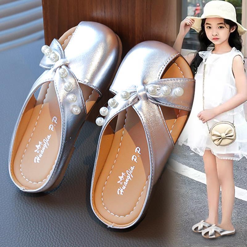 Children's Slippers for Girls, Summer Outdoor Wear, 2026 New Style, Slip-On Closed-Toe Slippers, Stylish Versatile Princess Sandals for Girls