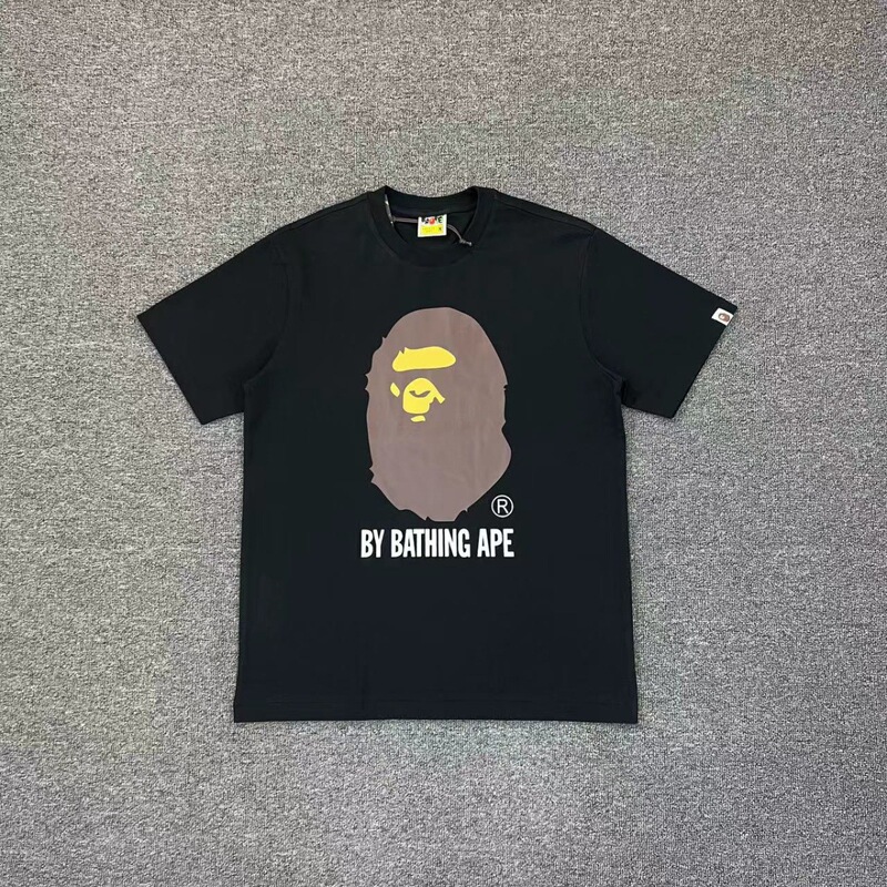 日系潮牌bape半袖寝猿迷彩猿人頭プリント夏tシャツカップルカジュアルスポーツ半袖ショートT|undefined