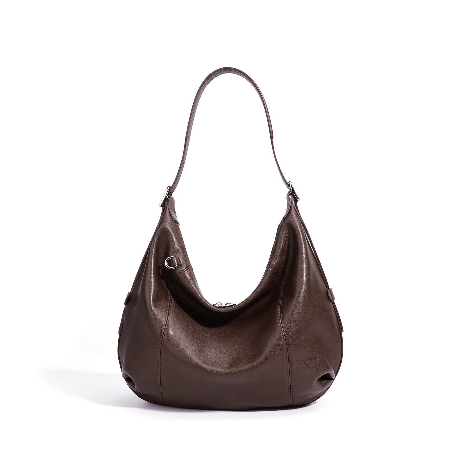 Effortless Chic Versatile Genuine Leather Tote Bag For Women - High-End Large Capacity Commuter Bag, Fashionable Underarm Crossbody Shoulder Bag - Thumbnail 6