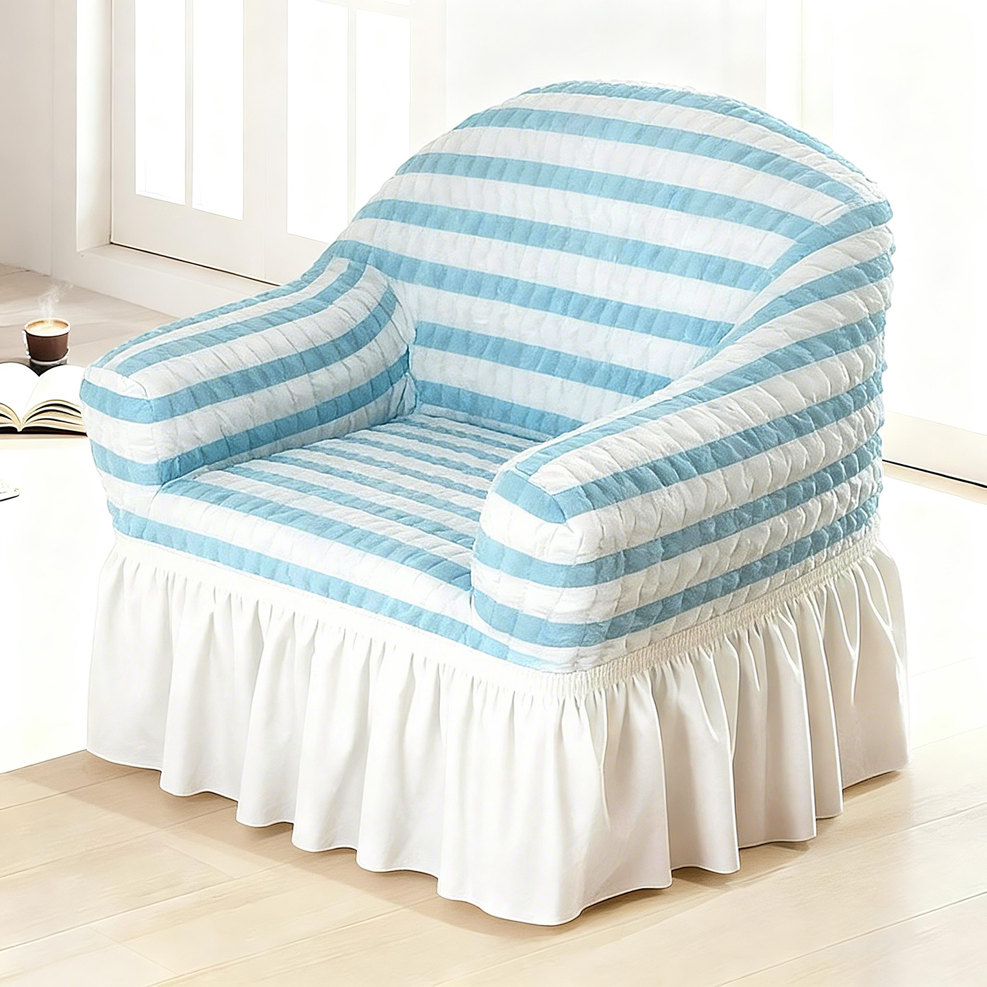 Esquema de falda - Azul y blanco