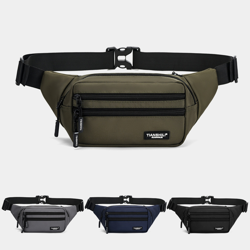New cross-border casual men's waist bag, suitable for outdoor and street style, perfect for everyday wear, and made with water-resistant Oxford cloth