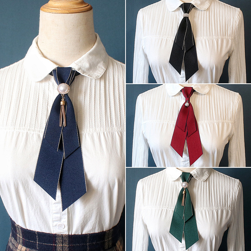 Men's and Women's Bank Tie-Free White Shirt Hotel Professional Collar Flower Accessories Preppy Style Bow 9*23cm