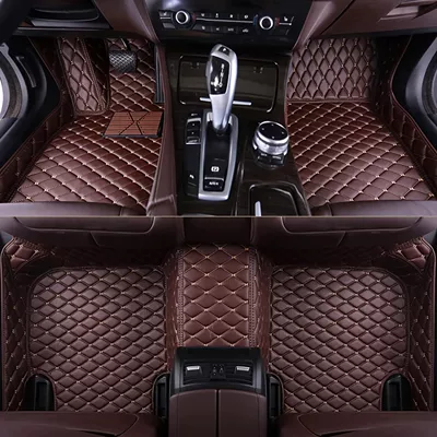 Suitable for LADA Granta LADA Granta all-day car special leather single-layer color matching car mat (Modelə uyğun ayaqaltı) - specific-model-year-notes-or-message-customer-service-brown-single-layer-diamond-lattice