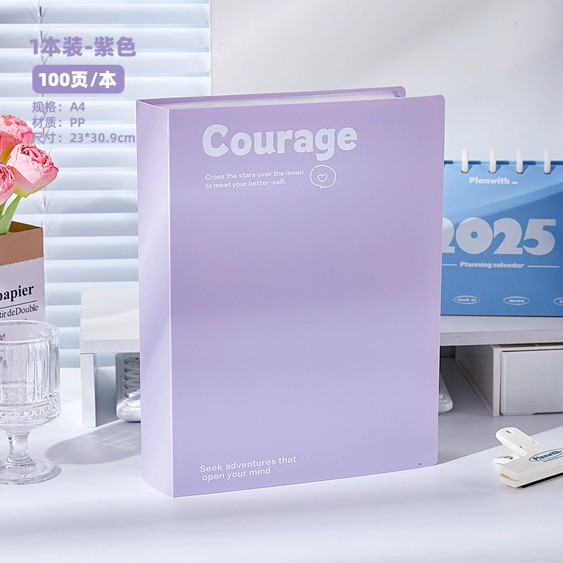 Student A4 Folder Storage System, Multi‑Pocket Binder with Tear‑Off Sheets, Cute Shells