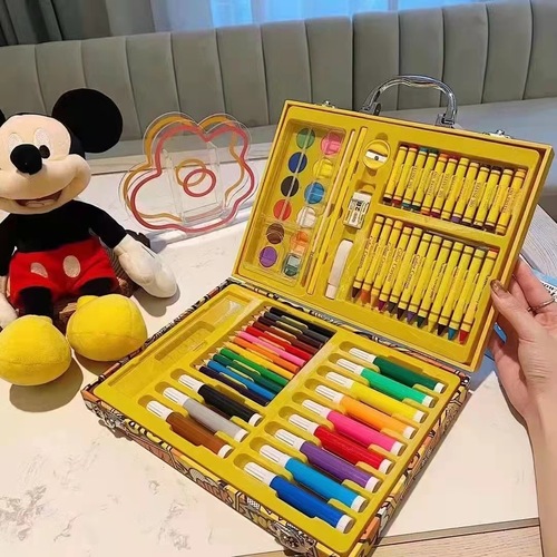 Harrow Little Yellow Duck Paintbrush Children's 67-piece Watercolor Block Color Pencil Brush Crayon Art Painting Gift Box