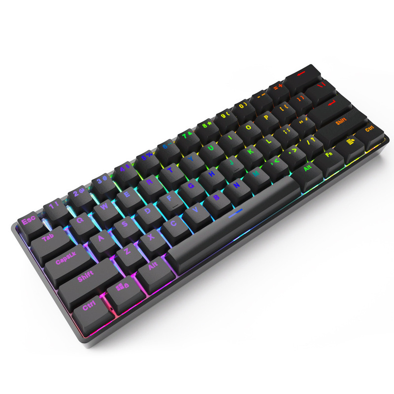 68-key RGB luminous game wireless bluetooth mechanical keyboard three-mode mobile phone tablet laptop 60% keyboard