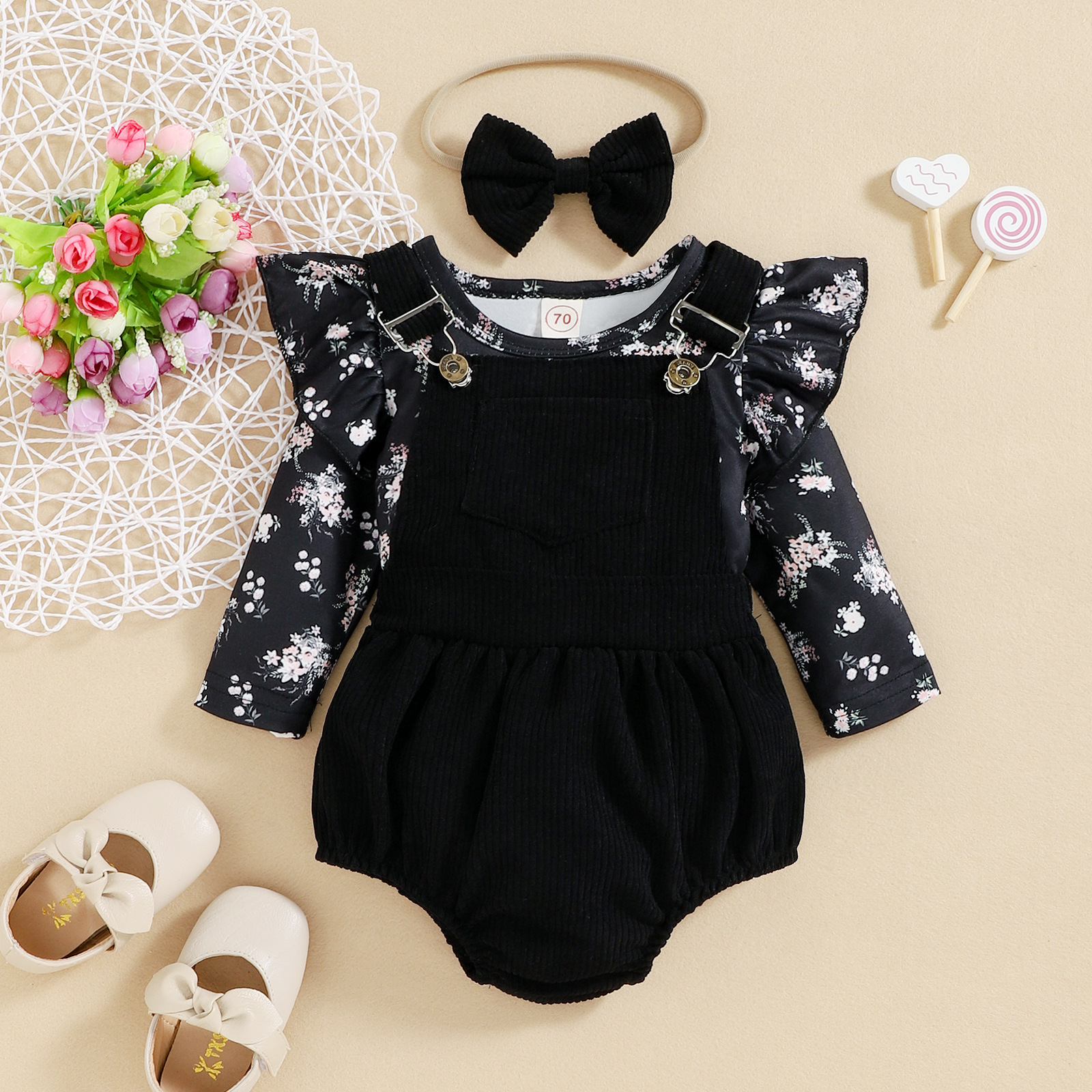 Fashion Flower Cotton Girls Clothing Sets display picture 3