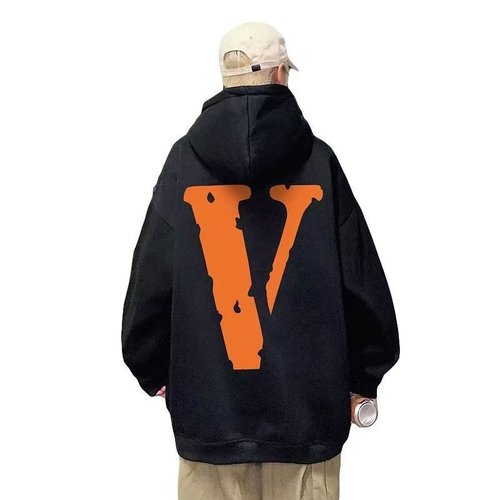 Tide-inspired winter hoodie for men, new arrival—stylish, youthful, and trendy 2024 ins-style lettered fleece-lined pullover for everyday wear