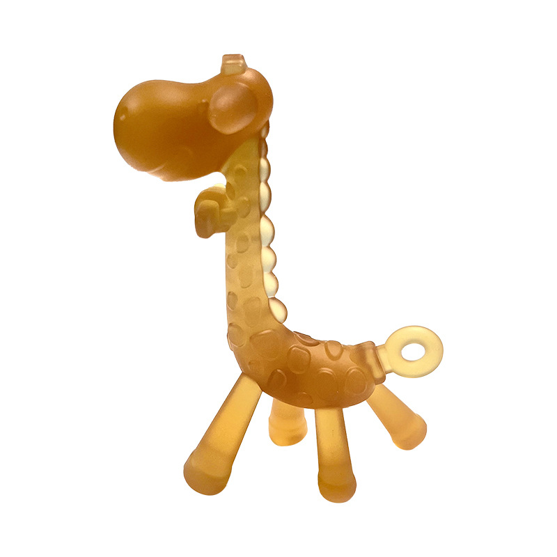 Amazon venta caliente madre y bebé diente para niños girafa entrenamiento de bebés mordida feliz mordida anti-comer artefacto de mano amigable con el medio ambiente fácil de lavar