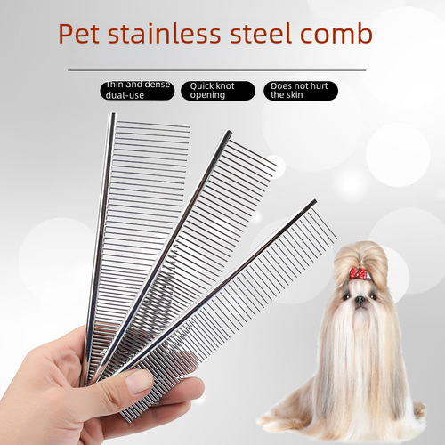 Comb Cat Dog Stainless Steel Unraveling Comb Teddy Small and Medium Dog Style Grooming Brush Steel Comb Pet Cleaning Supplies