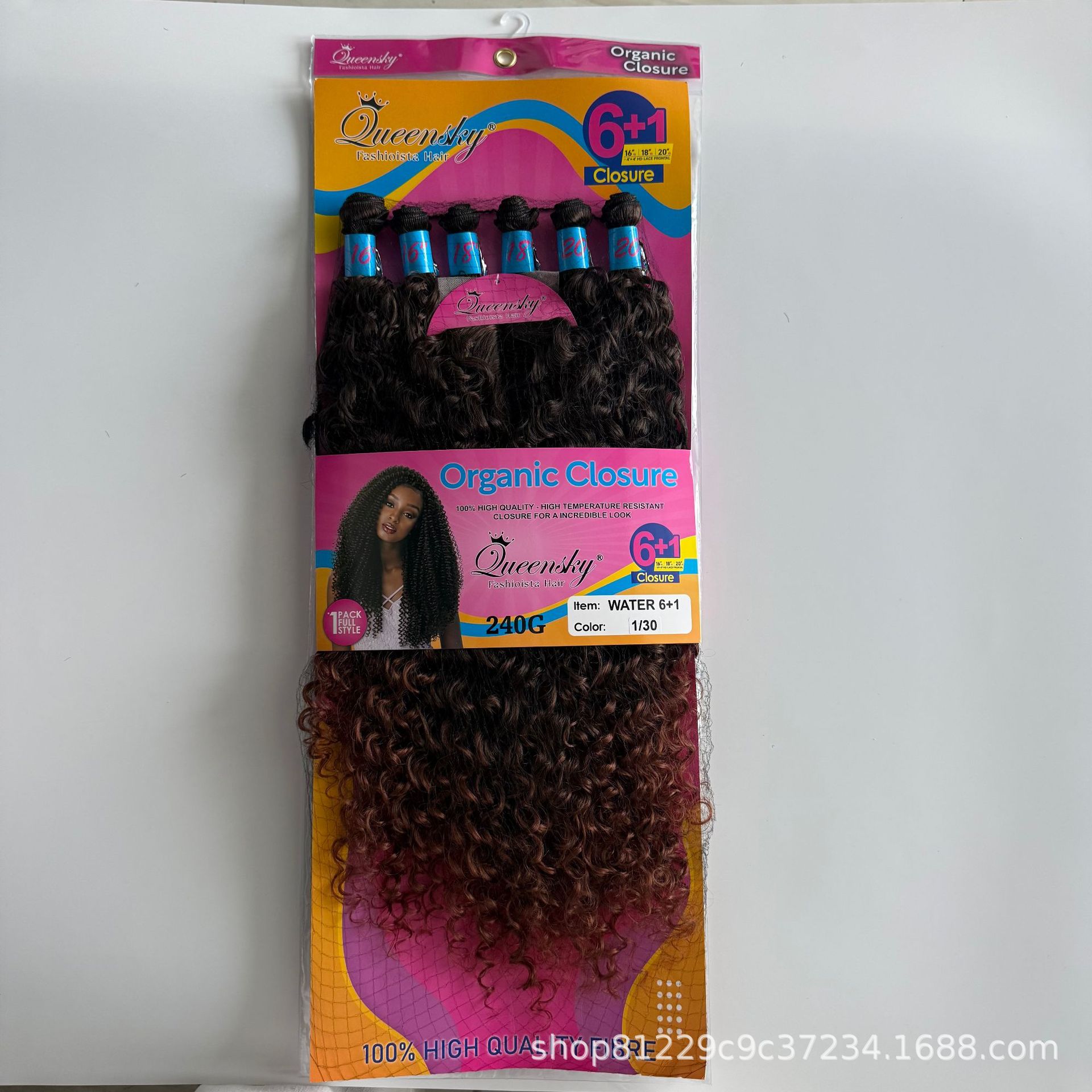 Juego de Cortinas de Cabello Rizado Water 6+1 de Fibra Sintética de Alta Temperatura para Mujeres image 10