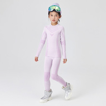 男女童健身衣运动跑步服秋冬训练滑雪打底保暖套装