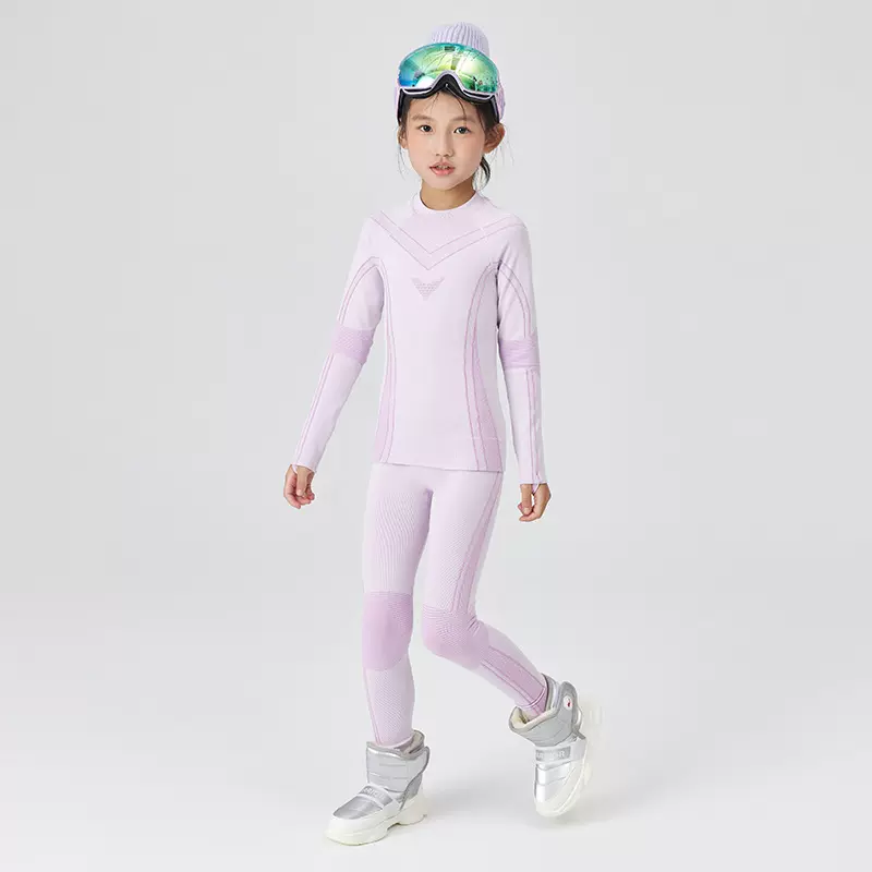 2025年男女童健身衣运动跑步服秋冬训练滑雪打底保暖套装