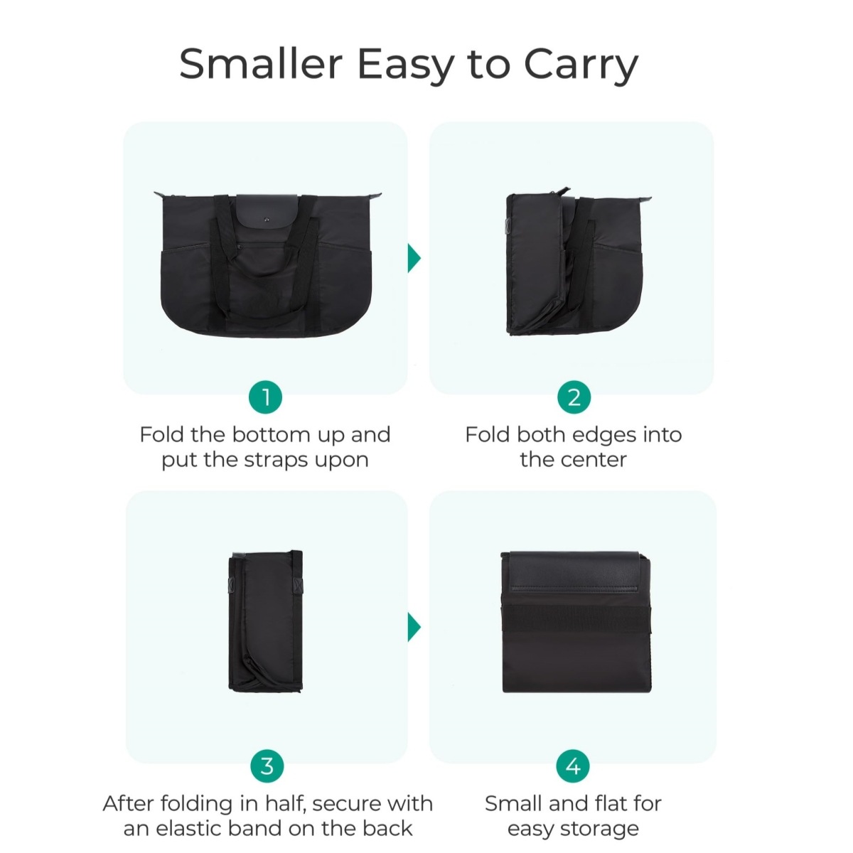 New women's compartments, foldable handbag with zipper, suitable for travel_voghion.com