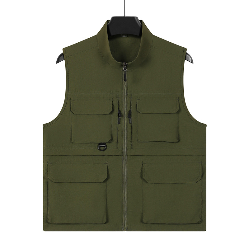 chaleco de pesca de alta gama de nylon rápido secado fotografía caballo clip hombre al aire libre montaña multi-bolsillo chaleco personalizado
