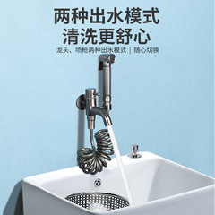 水龍頭全銅拖把池龍頭單冷帶噴槍多功能陽台加長明裝頸入牆式龍頭