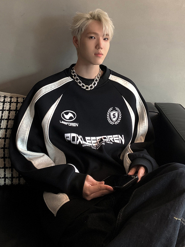 美式重磅卫衣男款春秋款青少年外套2025新款痞帅上衣大码男装衣服|undefined