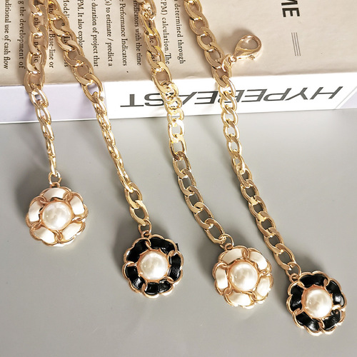 Xiaoxiangfeng waist chain camellia chain belt with small suit women decorative skirt European and American braided chain body chain