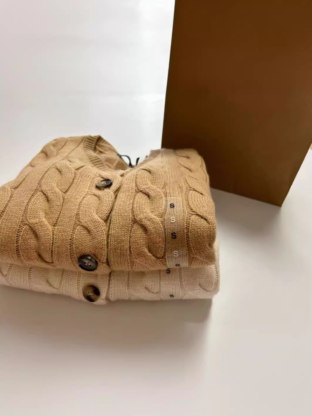 ラフ高品質スキャン可能な80% ウール20% カシミヤPLウールカーディガン