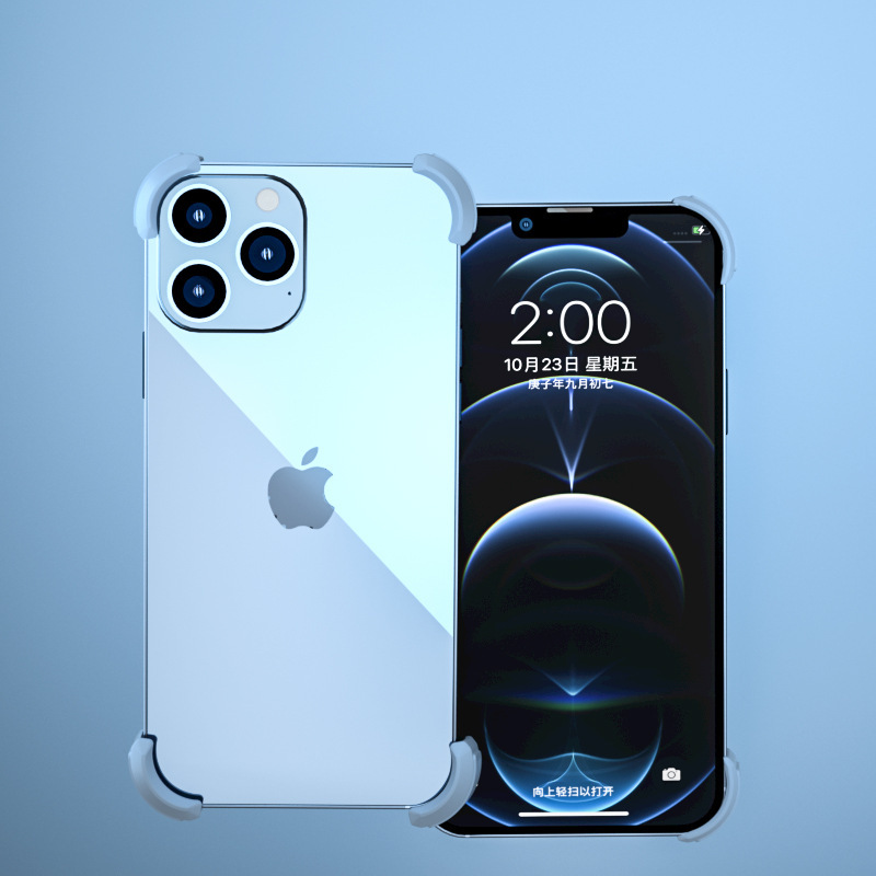 Aplicable a Apple 13 caso de teléfono 12 ProMax marco protector de ángulo mini silicona todo incluido lente protector de lucha libre