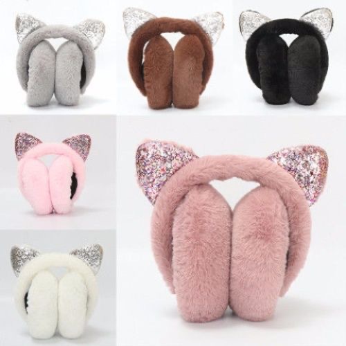 Factory Direct Sale Winter Ear Muffs Ear Protection Cover for Women Plush Ear Masks Student Cute Cartoon Kitten Ear Ear Warmers