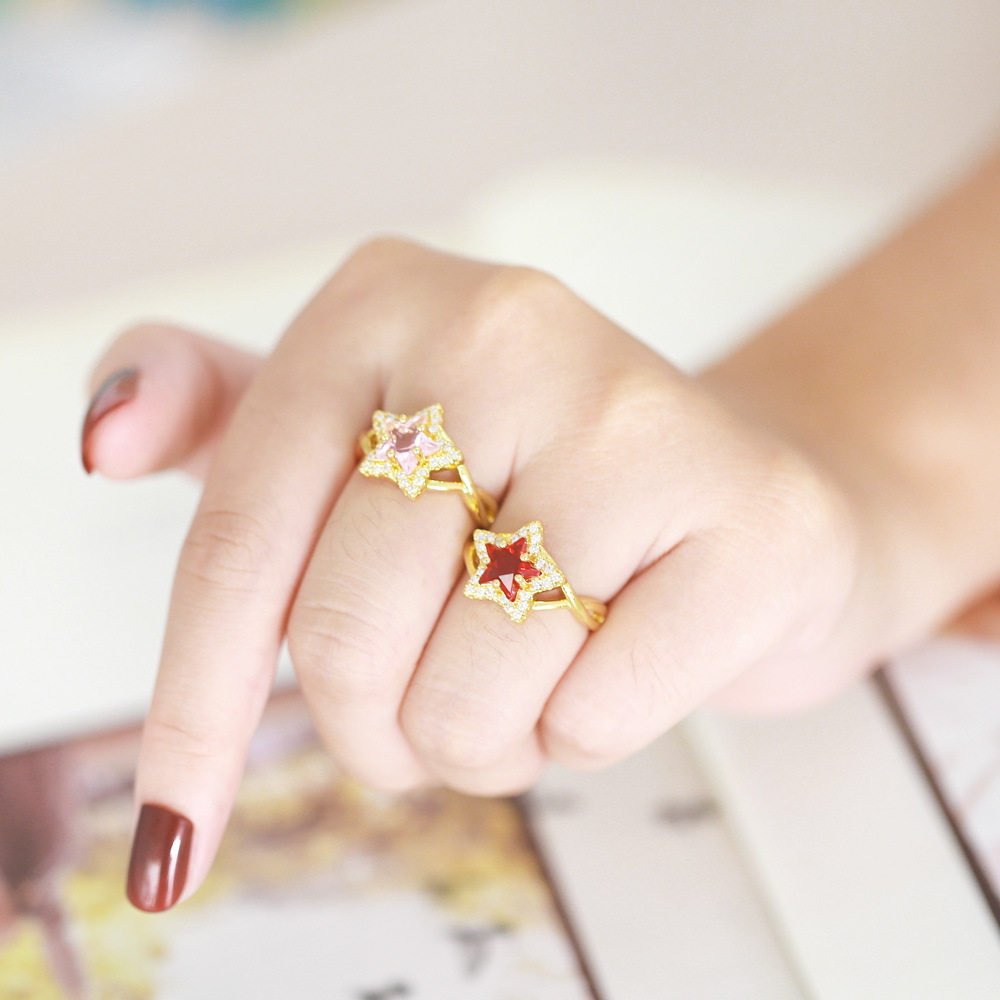 Fashion Star Copper Plating Inlay Zircon Open Ring 1 Piece