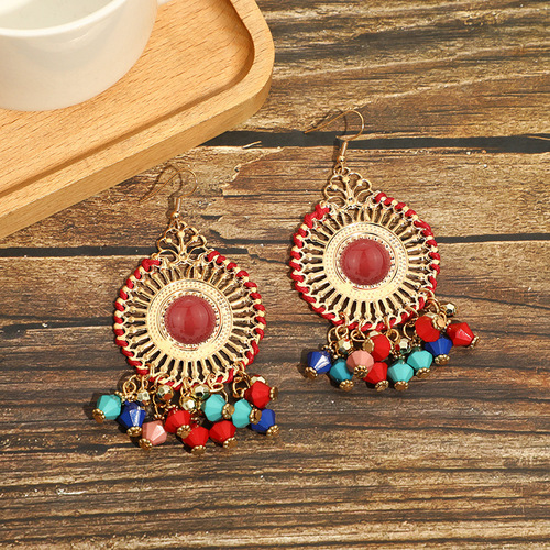Ethnic style travel earrings, holiday vintage handmade bohemian style earrings, tassel earrings, drop shipping