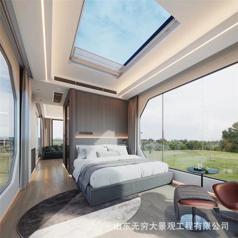 Integrado de acero ligero móvil padre-hijo villa B & B espacio cápsula hotel casa móvil B & B almacén errante