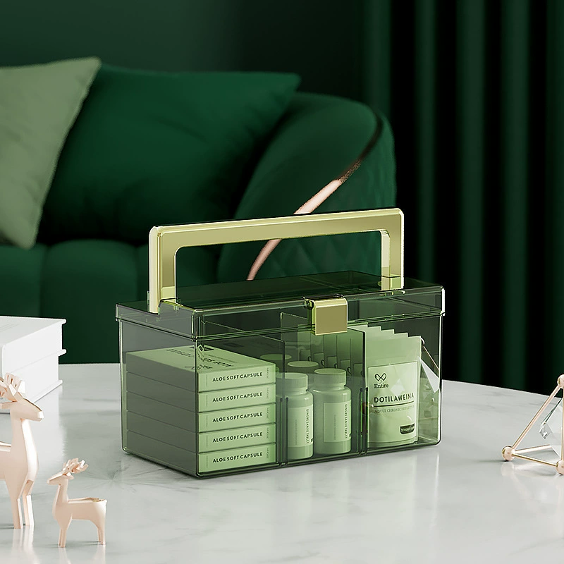 Прозрачная Бытовая аптечка Бытовая небольшая аптечка Высокоценное студенческое общежитие Портативная коробка для хранения масок и лекарств