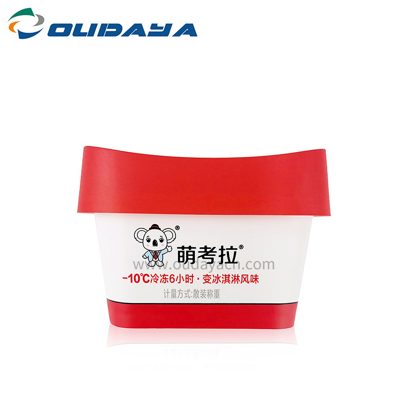 厂家直供膜内贴PP塑料布丁杯冰淇淋杯果酱杯PP杯有盖