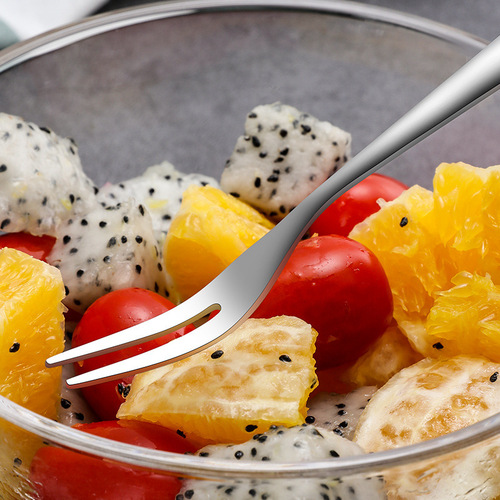 Fruit Fork, Stainless Steel 410, Home Use European Style Fruit Stake, Creative Dessert Small Fork, Single Pack