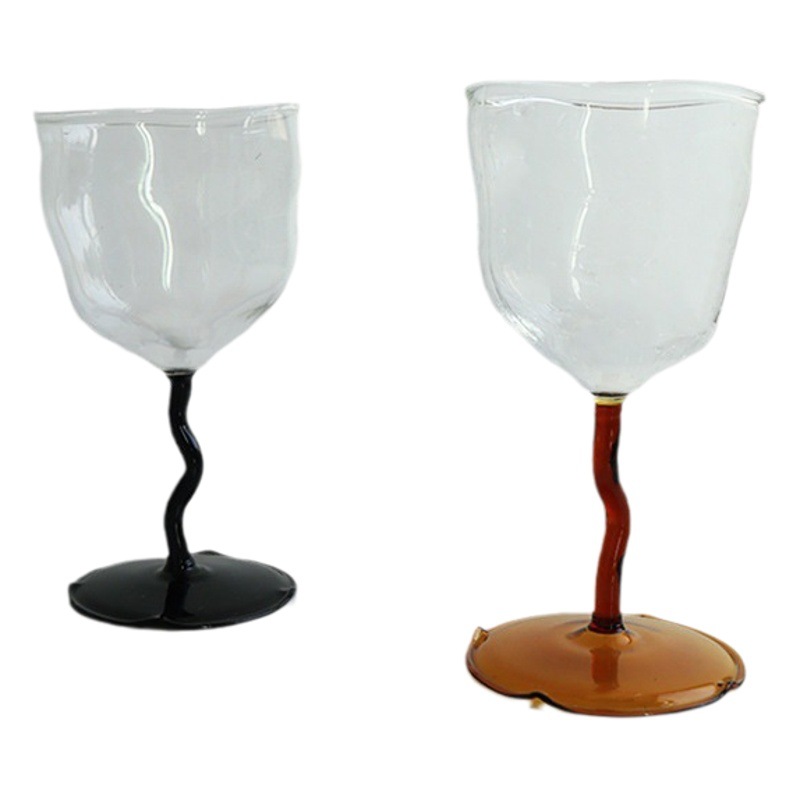 Diseño innovador copa de vino de copa de estilo europeo en forma especial Copa Champagne irregular copa de uva