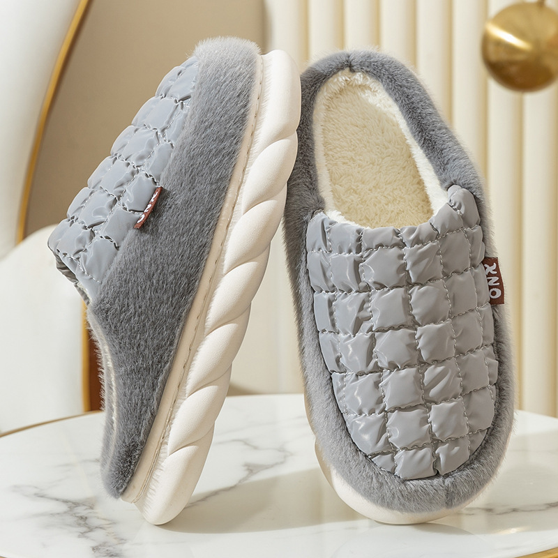 Zapatillas de algodón para hombres otoño y invierno 2026 nuevo interior antideslizante con una base gruesa transpirable de peluche calentamiento de pareja zapatos de algodón image 21
