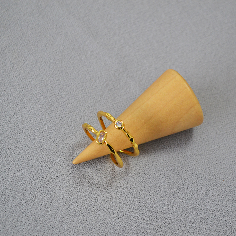 Holiday, Daily Occasion Brass Inlay Solid Color Zircon Rings