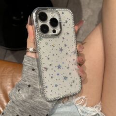 Apple 16promax 携帯電話ケースに適した高品質の輝くダイヤモンドスター、軽くて豪華な iPhone15 プレミアム保護カバー 14
