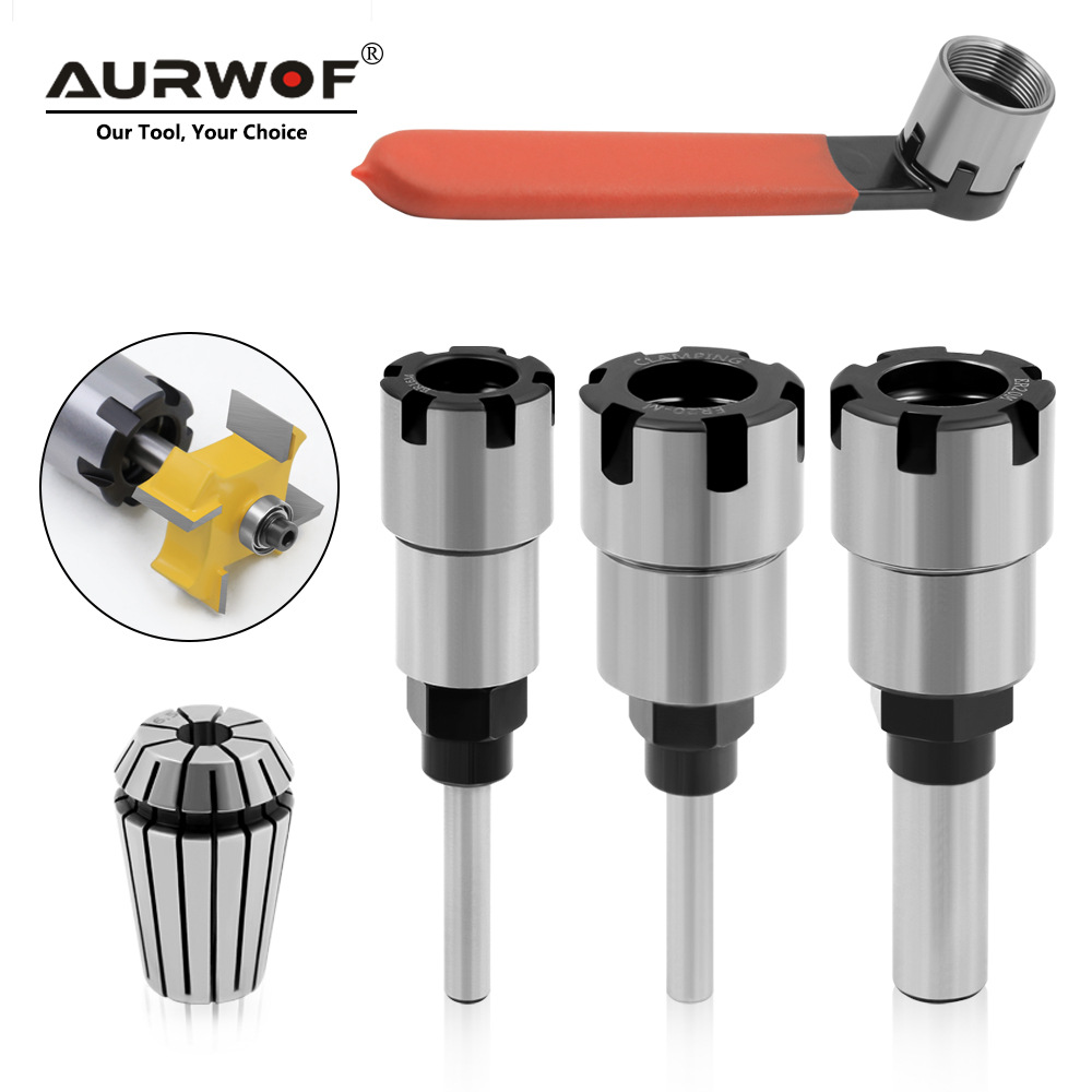 6.35/8/12.7柄铣刀加长延长杆加长器接杆雕刻机修边机转含筒高