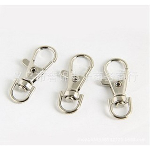 Factory direct supply keychain zinc alloy dog ​​buckle stainless steel hardware luggage buckle accessories 32mm keychain