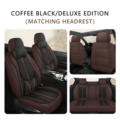 All-Season Linen Fully Enclosed Breathable: Four Seasons Pad - black-coffee-color-memory-foam-solid-waist-comfort-version-five-seats