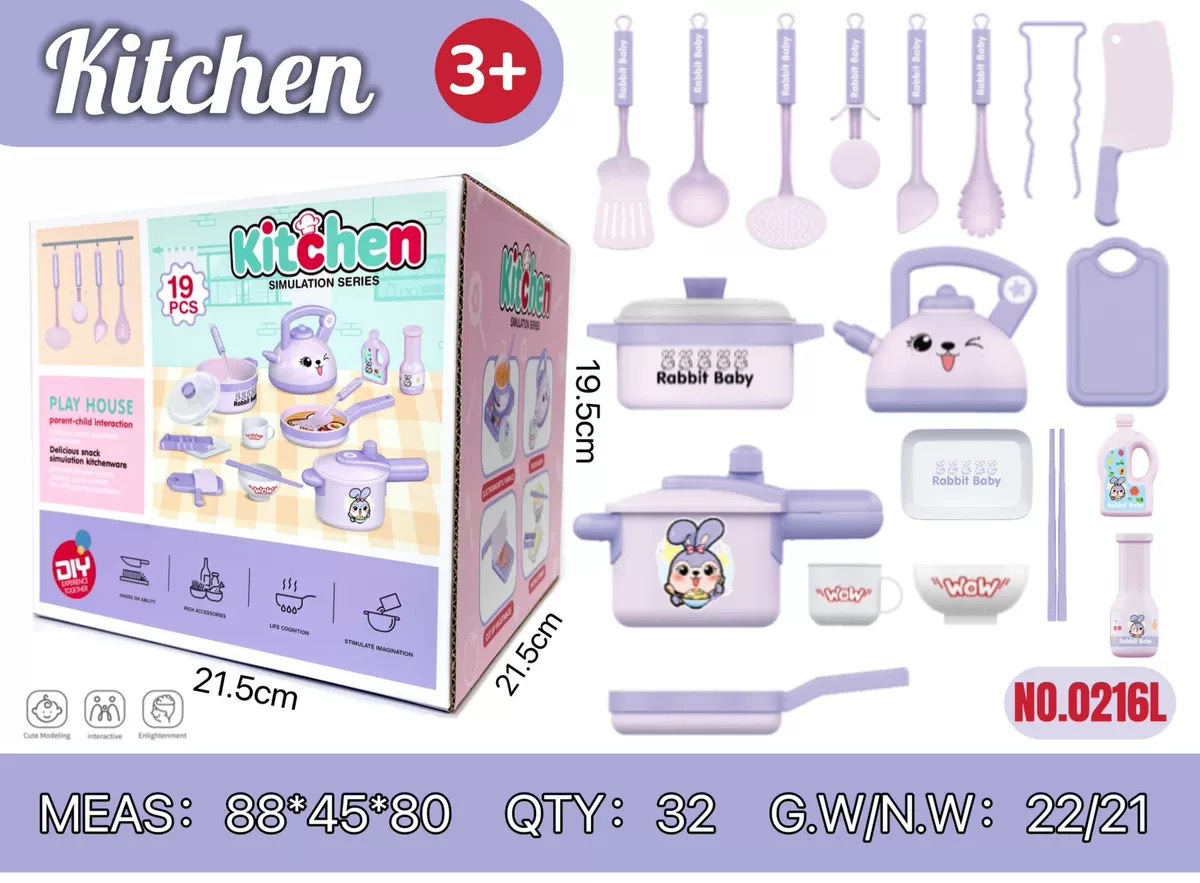 JY9914954 utensilios de cocina de conejo púrpura