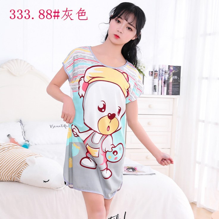 Camisón de verano pijamas de las mujeres de manga corta de dibujos animados lindo camisón Delgado desgaste del hogar Comercio exterior transfronterizo al por mayor
