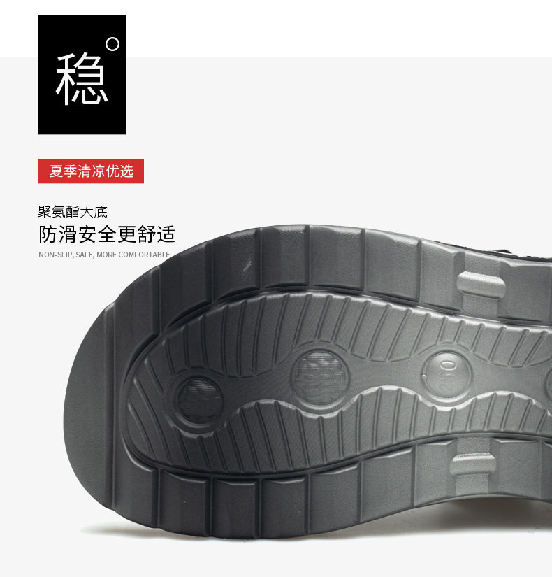 Dép sandal nam quai ngang mũi tròn, đế thấp 1–3 cm — 55124 màu xám, 55600 nâu, 5922 xám, DT019 chi tiết 6