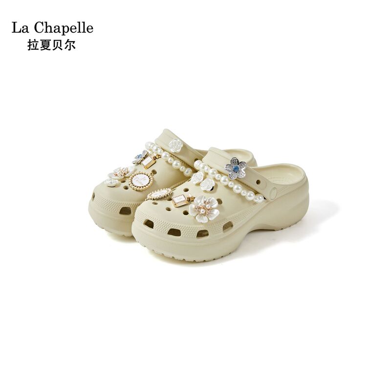 Original replica high-quality thick-soled cloud shoes, new summer versatile sandals, closed-toe clogs, non-slip outdoor wear