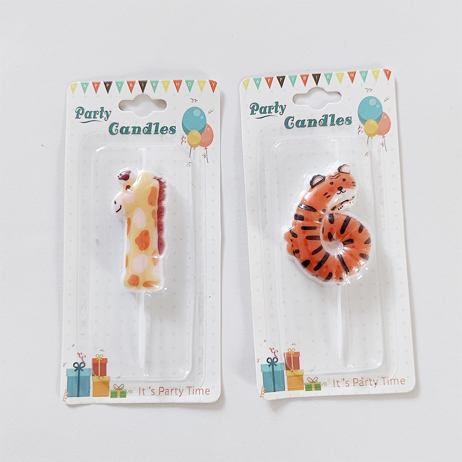越境創意動物デジタルろうそく0-9漫画誕生日ろうそく子供誕生日誕生日パーティー装飾用品