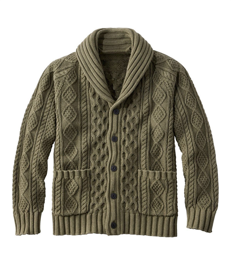 New minimalist fashionable knitted turtleneck cardigan, spring and autumn casual sweater, men's shirt, solid color, long_voghion.com
