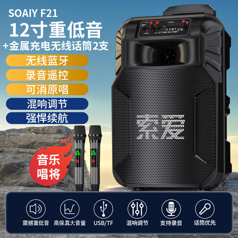 SOAIY索爱F21户外广场舞音响大功率便携拉杆k歌蓝牙音箱店铺|undefined