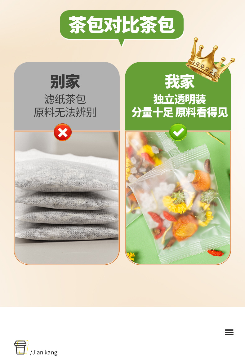Jin Yin Qi Ju Tea 100g Honeysuckle Goji Chrysanthemum Blend Herbal Tea Gift Box quality and texture