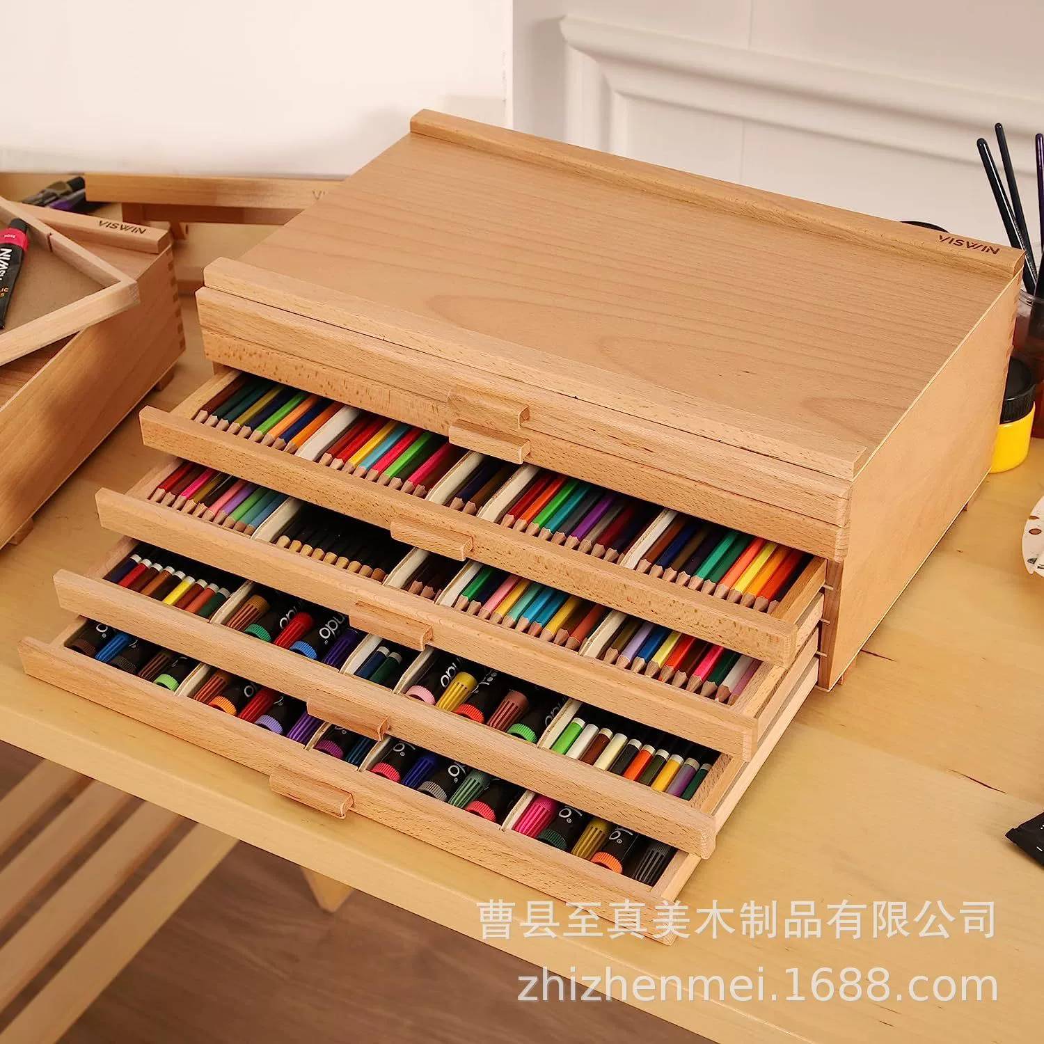 Деревянный ящик для хранения масляной живописи ящик деревянный ящик для хранения кистей для карандашей Настольный многослойный ящик деревянный ящик для хранения