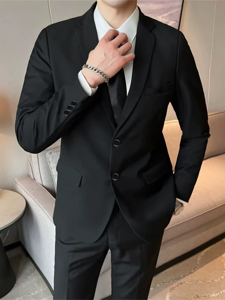 Классический костюм, платье, пиджак, комплект, корейский стиль, slim fit