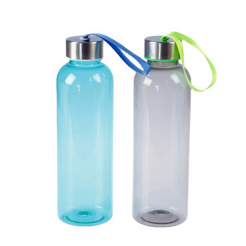 Customized Fashionable Travel Sports Pot 500ml Outdoor Drinking Cup Glossy Simple Straight Plastic Space Cup